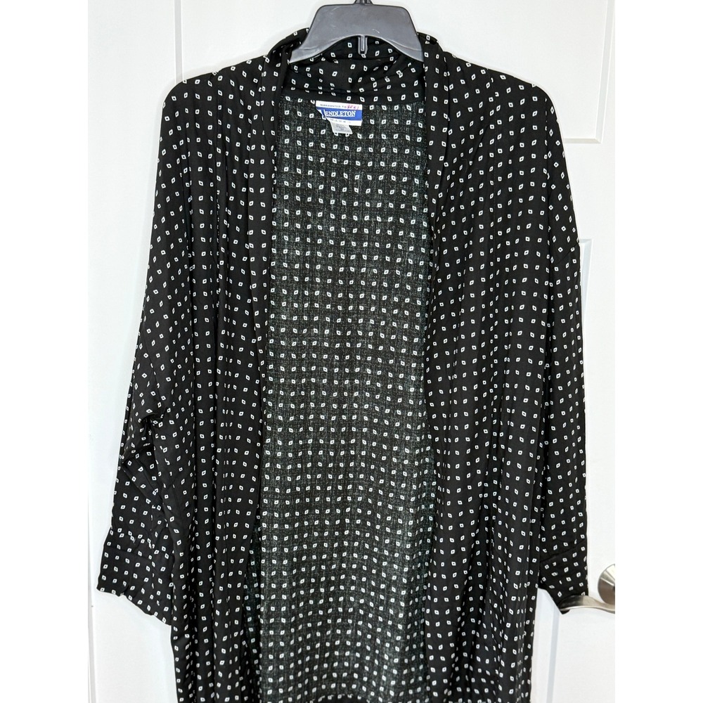 Pendleton Plus Women 2X 18W Black Diamond Print Rayon Tunic & Skirt 2-Piece Set